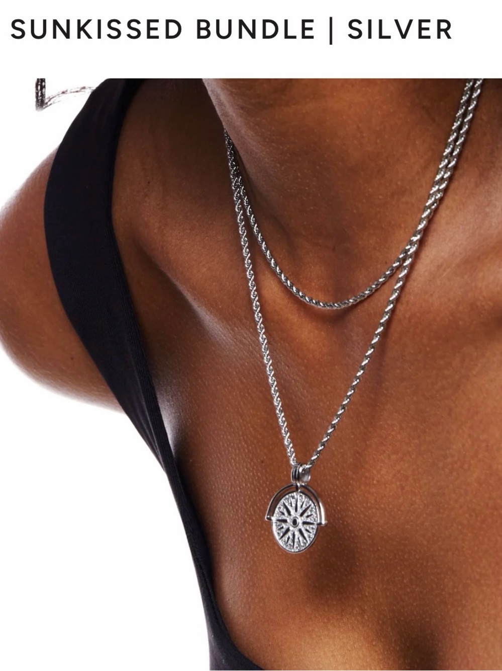 Atolea Sun-kissed Bundle Silver Layer Necklace